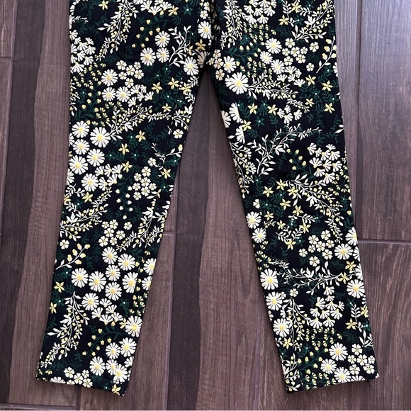 Anthropologie Current Air Daisy Floral Jacquard Slim Straight Trouser Pants XS - Picture 4 of 9